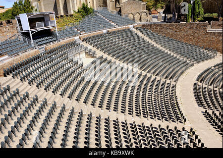 Tiered Sitze für Shows in die Herzen der befestigten Stadt Carcassonne Stockfoto