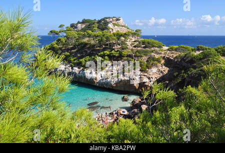 Calo des Moro Strand Blick auf Mallorca Balearen in Spanien Stockfoto