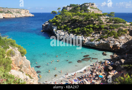 Calo des Moro Strand Blick auf Mallorca Balearen in Spanien Stockfoto