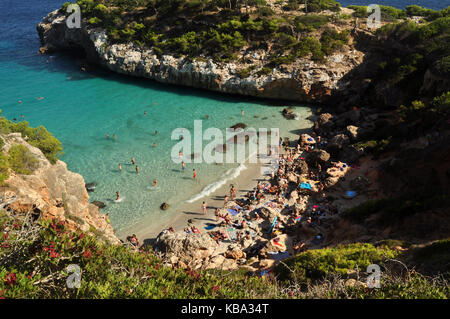 Calo des Moro Strand Blick auf Mallorca Balearen in Spanien Stockfoto