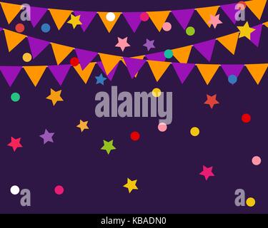 Postkarte mit Flaggen Happy Halloween Stock Vektor