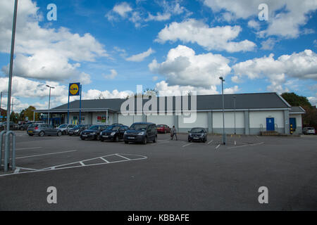 Lidl Supermarkt in Leigh, England, Großbritannien Stockfoto