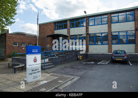 GMP Leigh Polizeistation in Leigh, England, Großbritannien Stockfoto