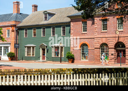 Colonial Williamsburg Virginia, lebendes Geschichtsmuseum, Amerika aus dem 18. Jahrhundert, Gebäude, außen, VA170521064 Stockfoto