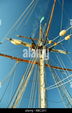 Tall Ships, 'Lady Washington & Hawaiiain Häuptling' am Puget Sound, besuchen Sie Olympia, WA 8/31/2017. Stockfoto