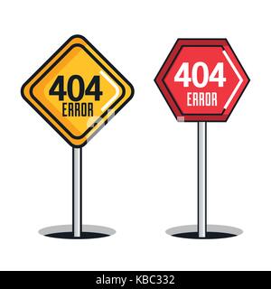 404 Verbindungsfehler Symbole Stock Vektor