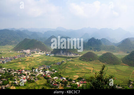 Tam Sohn Stadt, Quan ba, Ha Giang, Vietnam. Quan ba ist ein Landkreis in der Provinz Ha Giang in der nordöstlichen Region von Vietnam. Stockfoto