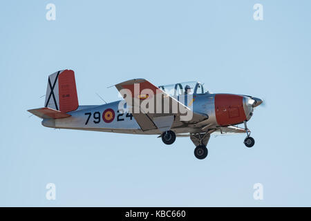 Airshow Festa Al Cel Lleida - Barcelona - Spanien, Beechcraft T-34 Mentor, Aeroclub Sabadell Stockfoto