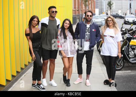 "Geordie Shore: Land der Hoffnung und Geordie' Saison 15 - Fotoshooting mit: Chloe Fähre, Abbie Holborn, Nathan Henry, Marnie Simpson, Aaron Chalmers Wo: London, Großbritannien Wann: 29 Aug 2017 Quelle: Lia Toby/WENN.com Stockfoto