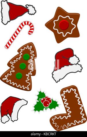 Cartoon oder Comic Stil Weihnachten Symbol auf weißem, Vektor, Abbildung Stock Vektor