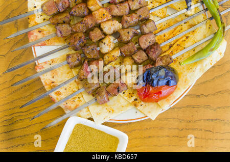 Leber Sish Kebab Stockfoto
