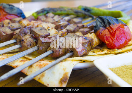 Leber Sish Kebab Stockfoto