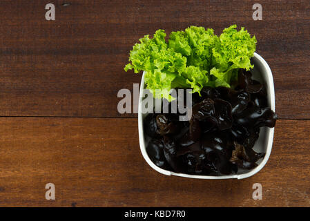 Schwarz chinesischen Pilz Essen Stockfoto