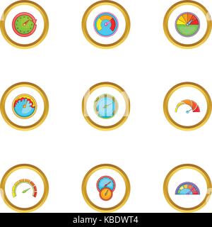 Runde meter Symbole, Cartoon Stil Stock Vektor