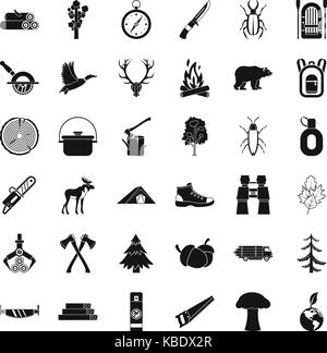 Im freien Icons Set, einfachen Stil Stock Vektor
