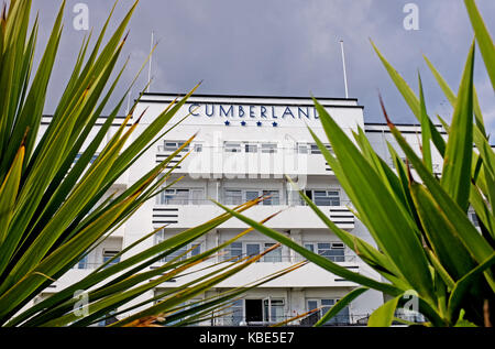 Bournemouth september 2017 - das Cumberland Hotel am Meer auf einer Klippe Foto aufgenommen von Simon dack Stockfoto