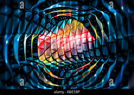 Bunt leuchtende galaktische Faust, computer-generierte Zusammenfassung Hintergrund, 3D-Rendering Stockfoto