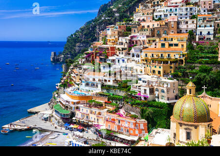 Schönen malerischen Positano - Amalfi Küste. Italien, Region Kampanien. Stockfoto