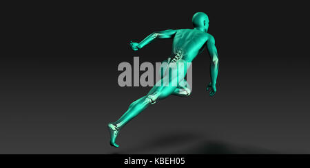 Medizinische Illustration des menschlichen Körpers und Knochen als Kunst Stockfoto