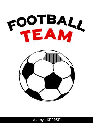 Fußball-Symbol isoliert Flachbild Vector Illustration mit Text Fußball Team Schriftzug Stock Vektor
