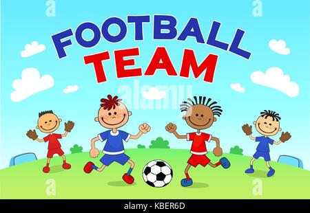 Comic Fußball Fußballspieler Stock-Vektorgrafik - Alamy