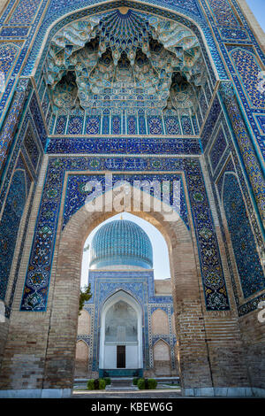 Das Gur Emir-Mausoleum von Tamerlane (Amir Timur) und seiner Familie in Samarkand, Usbekistan Stockfoto