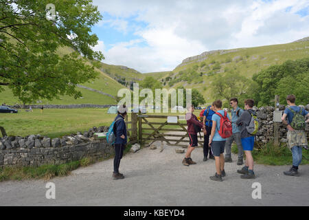 Gordale Scar Campingplatz, in der Nähe von Malham, Yorkshire Dales Stockfoto