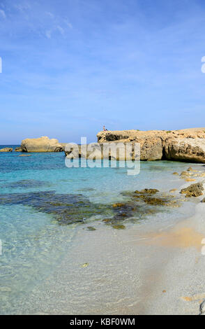 Eine schöne Aussicht auf den Strand von Is Arutas, Sardinien, Italien Stockfoto