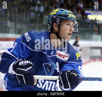 Ingolstadt, Bayern, Deutschland. 28 Sep, 2017. Brandon BUCK (Ingolstadt). Die Deutsche Eishockey Liga DEL, ERC Ingolstadt vs Eisbaeren unterlagen Berlin, Ingolstadt, Saturn Arena, Sept. 28, 2017, Quelle: Wolfgang Fehrmann/ZUMA Draht/Alamy leben Nachrichten Stockfoto