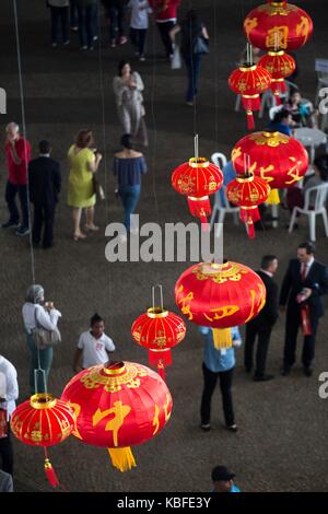 Rio De Janeiro, Brasilien. 29 Sep, 2017. Menschen nehmen an der ersten China Tag in Rio de Janeiro, Brasilien, Sept. 29, 2017. Die ersten China Tag in Rio de Janeiro war hier am Freitag statt. Credit: Li Ming/Xinhua/Alamy leben Nachrichten Stockfoto