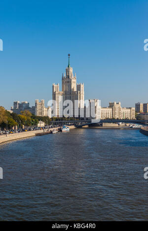 Moskau, Russland - 23. September. 2017. Stalins Haus auf Kotelnicheskaya Damm Stockfoto