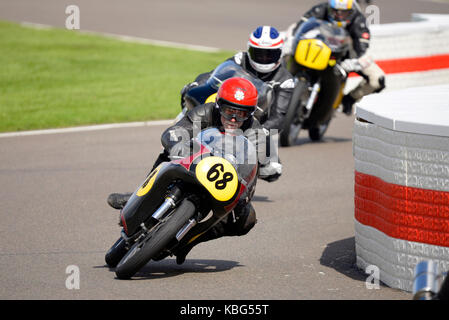 1962 Norton Manx 500, im Besitz von Richard Adams, gefahren von Bill Swallow beim Goodwood Revival 2017 Stockfoto