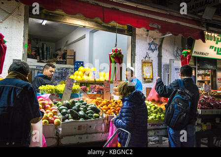 Markt scenss auf dem Shuk, Machane Jehuda, Jerusalem Stockfoto