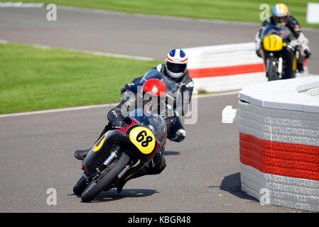 1962 Norton Manx 500, im Besitz von Richard Adams, gefahren von Bill Swallow beim Goodwood Revival 2017 Stockfoto