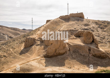 Ruinen der Festung Nur, es wurde von Alexander dem Großen gegründet. Nurata, Usbekistan Stockfoto