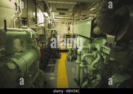 Innenraum des Motors Räume im Schiff Stockfoto