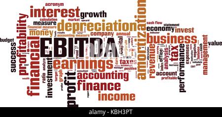 EBITDA Wort cloud Konzept. Vector Illustration Stock Vektor