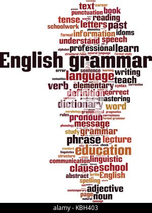 Englische Grammatik Wort cloud Konzept. Vector Illustration Stock Vektor