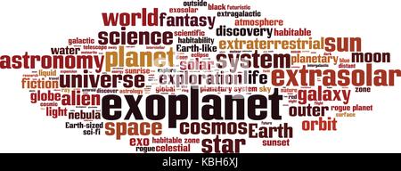 Exoplanet Wort cloud Konzept. Vector Illustration Stock Vektor