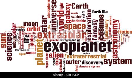 Exoplanet Wort cloud Konzept. Vector Illustration Stock Vektor