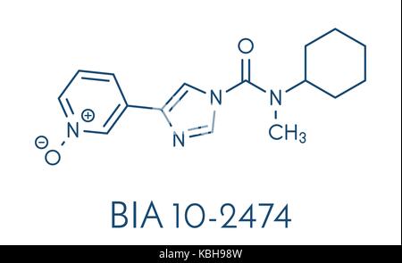 BIA 10-2474 experimentelles Medikamentenmolekül. Fettsäure Amid-Hydrolase (FAAH)-Hemmer, die schweren unerwünschten Ereignisse in einer klinischen Studie in Frankreich verursacht Stock Vektor