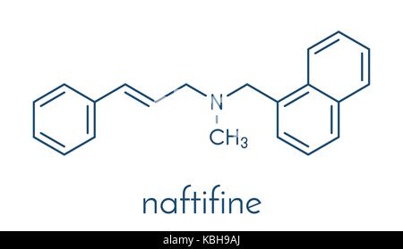 Naftifine Antimykotikum Molekül. Skelettmuskulatur Formel. Stock Vektor
