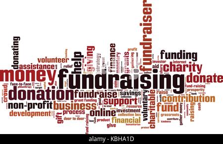 Fundraising Wort cloud Konzept. Vector Illustration Stock Vektor