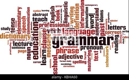 Grammatik Wort cloud Konzept. Vector Illustration Stock Vektor