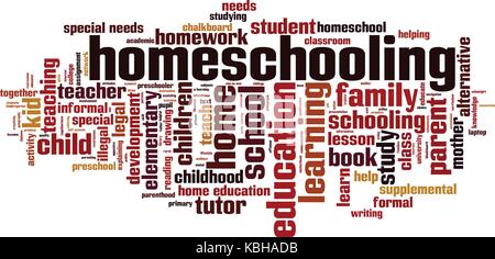 Homeschooling Wort cloud Konzept. Vector Illustration Stock Vektor