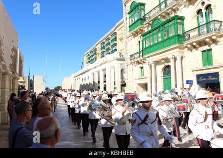 Unabhängigkeitstag vor dem Parlament von Malta, Valletta, Malta, 21. September 2017 Stockfoto