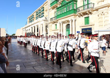 Unabhängigkeitstag vor dem Parlament von Malta, Valletta, Malta, 21. September 2017 Stockfoto