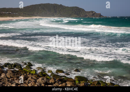 Boomerang Beach auf der Mitte der Nordküste von New South Wales im Nationalpark Booti Booti, Australien Stockfoto