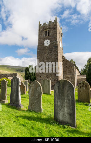 Die Marienkirche im Dorf Muker, Swaledale, Yorkshire Dales, England. Stockfoto