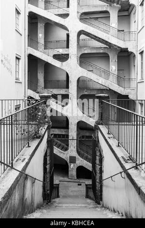 Cour des Voraces, Lyon, Frankreich Stockfoto